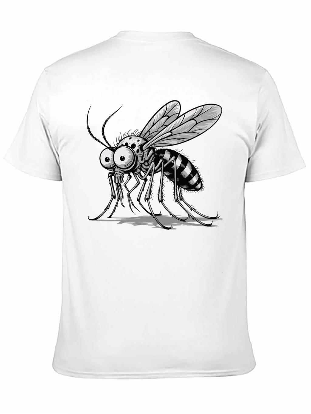 Cartoon Mosquito Graphic Tee - Mens Black T-Shirt