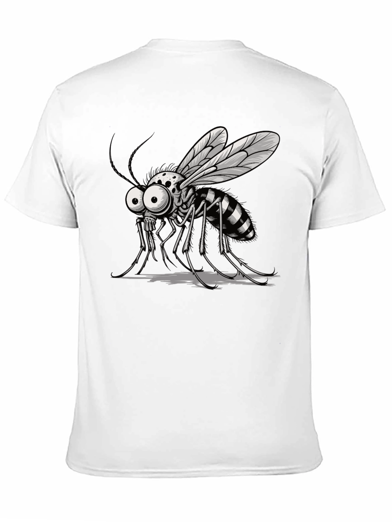 Cartoon Mosquito Graphic Tee - Mens Black T-Shirt