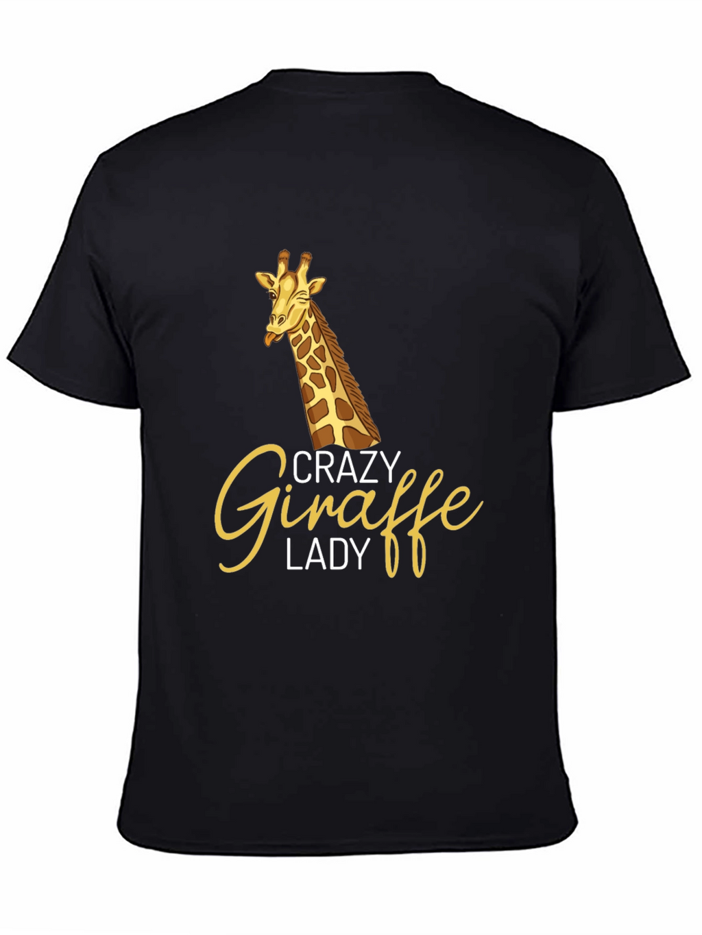 Crazy Giraffe Lady Black Graphic Tee