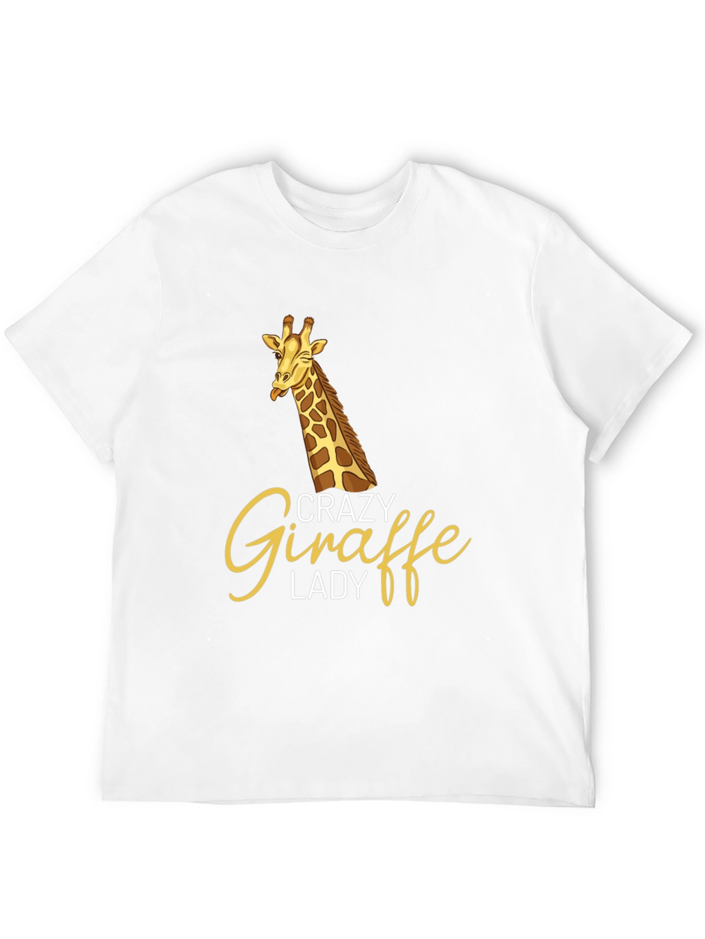 Crazy Giraffe Lady Black Graphic Tee