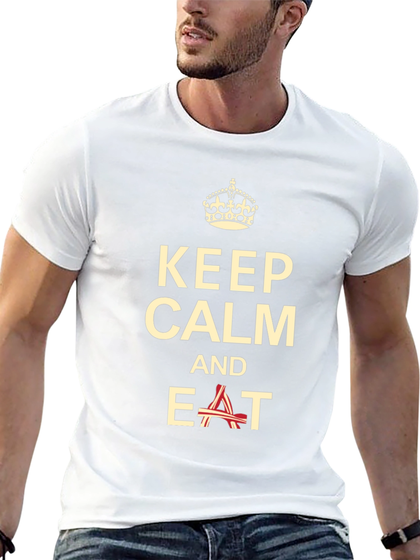 Keep Calm and Eat Bacon T-Shirt - Funny Foodie Tee