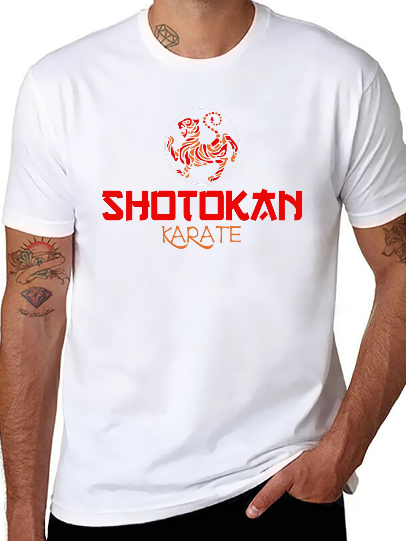 Shotokan Karate Black T-Shirt Tiger Logo