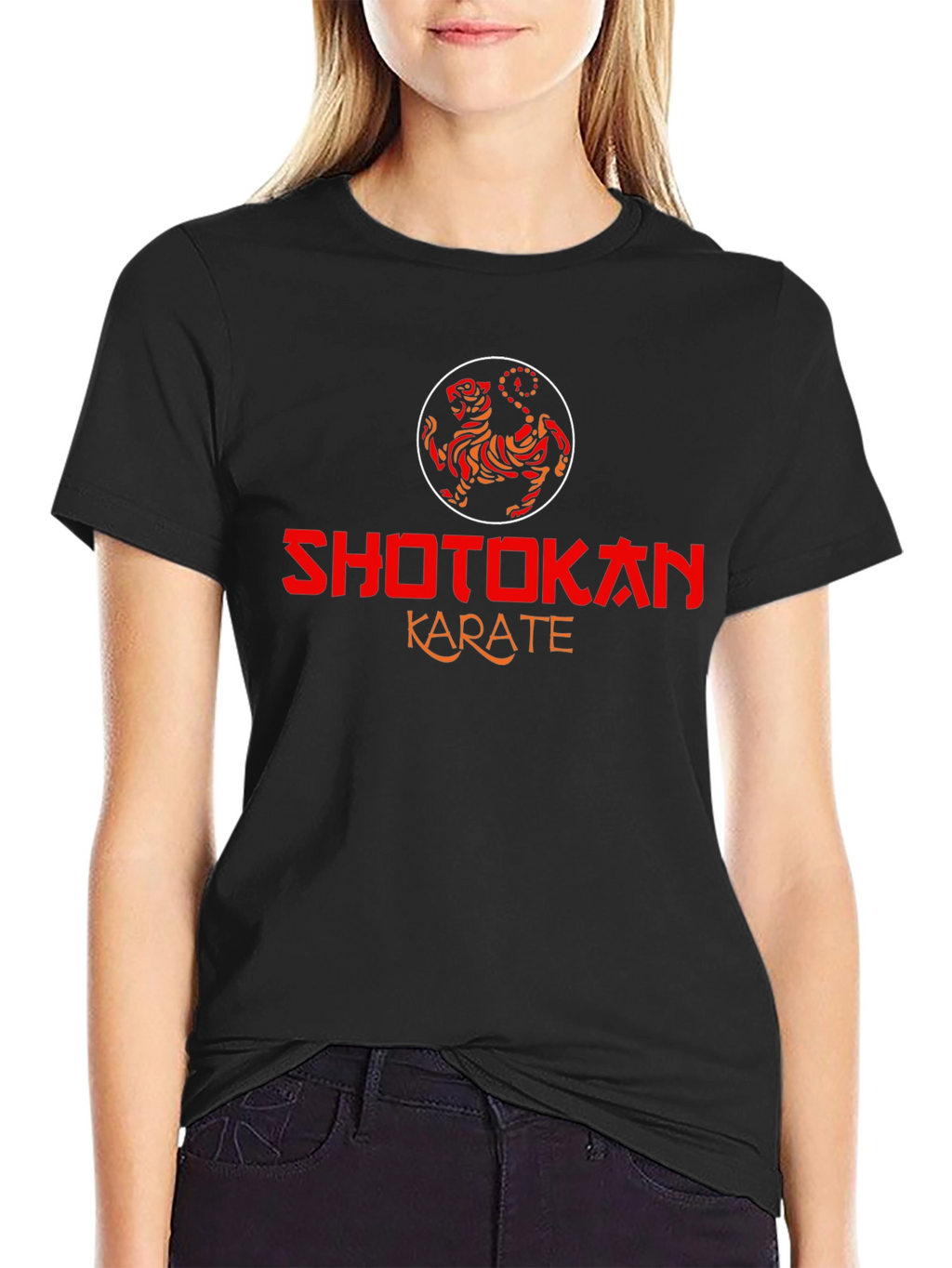 Shotokan Karate Black T-Shirt Tiger Logo