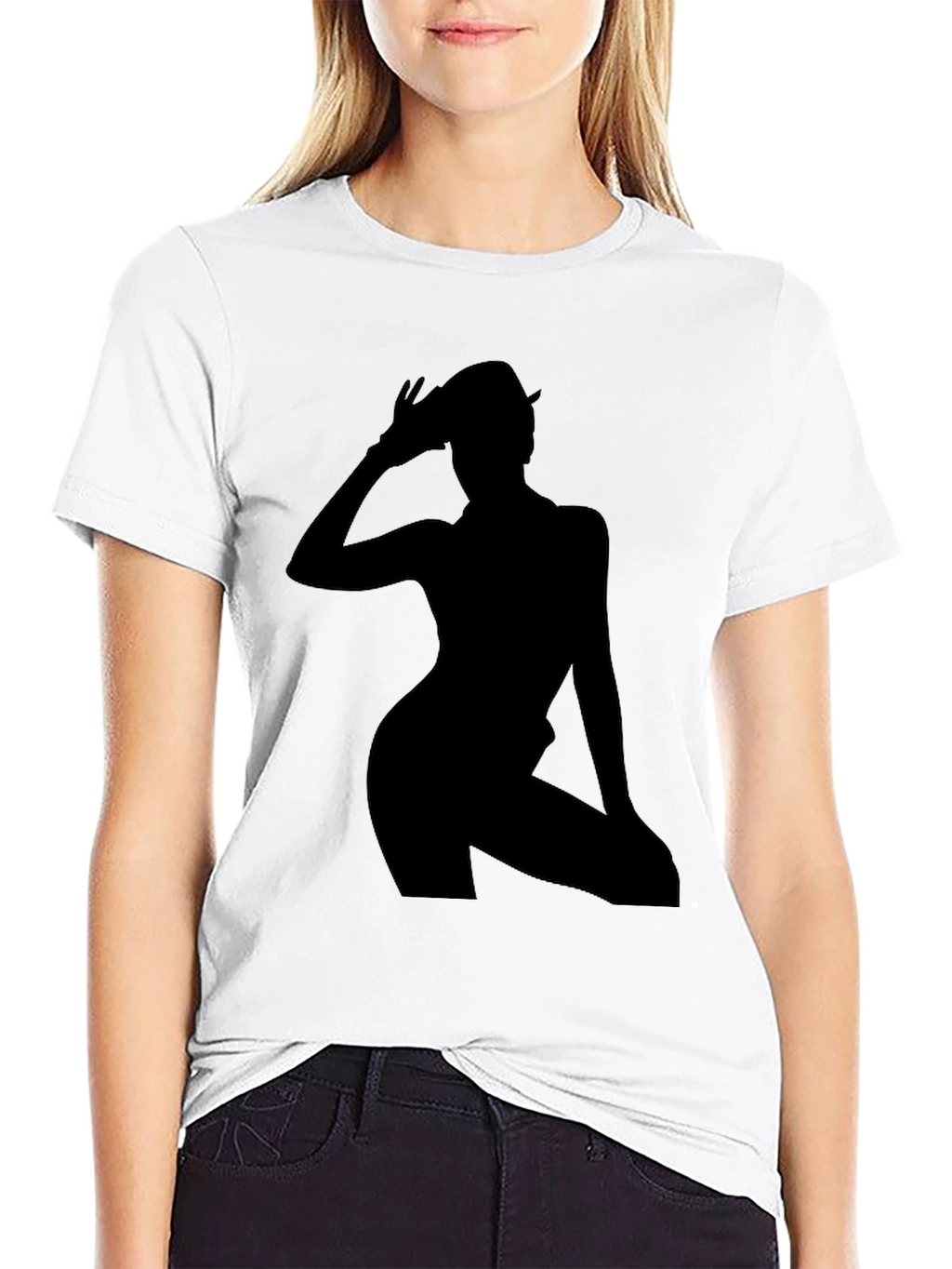 Silhouette Graphic Tee - Trendy Black T-Shirt