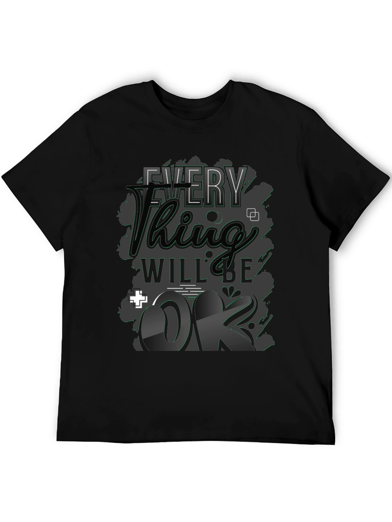 Everything Will Be OK Black Graphic T-Shirt