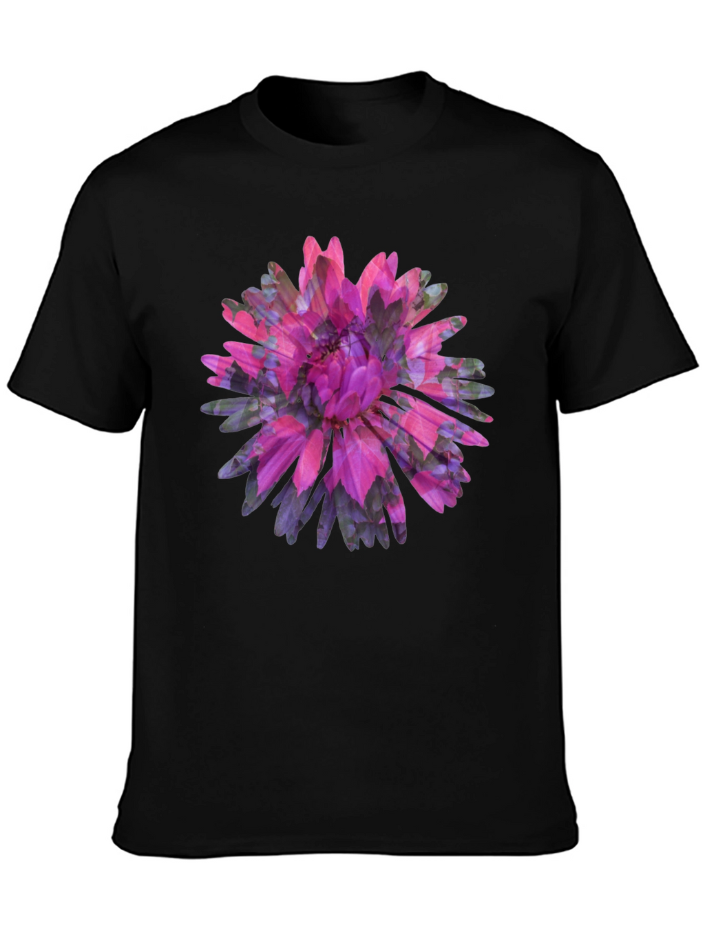 Floral Print Black Tee