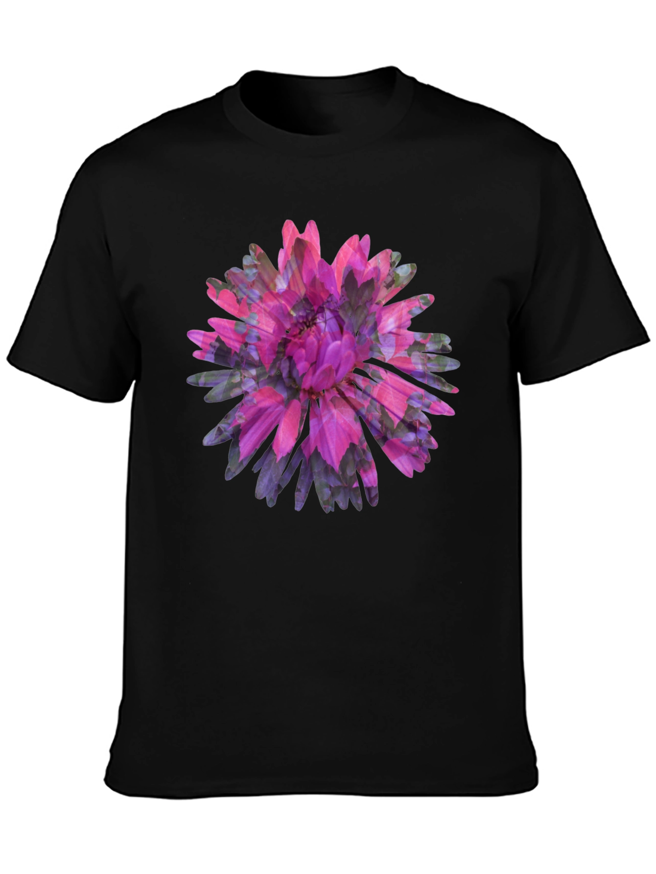 Floral Print Black Tee