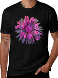 Floral Print Black Tee