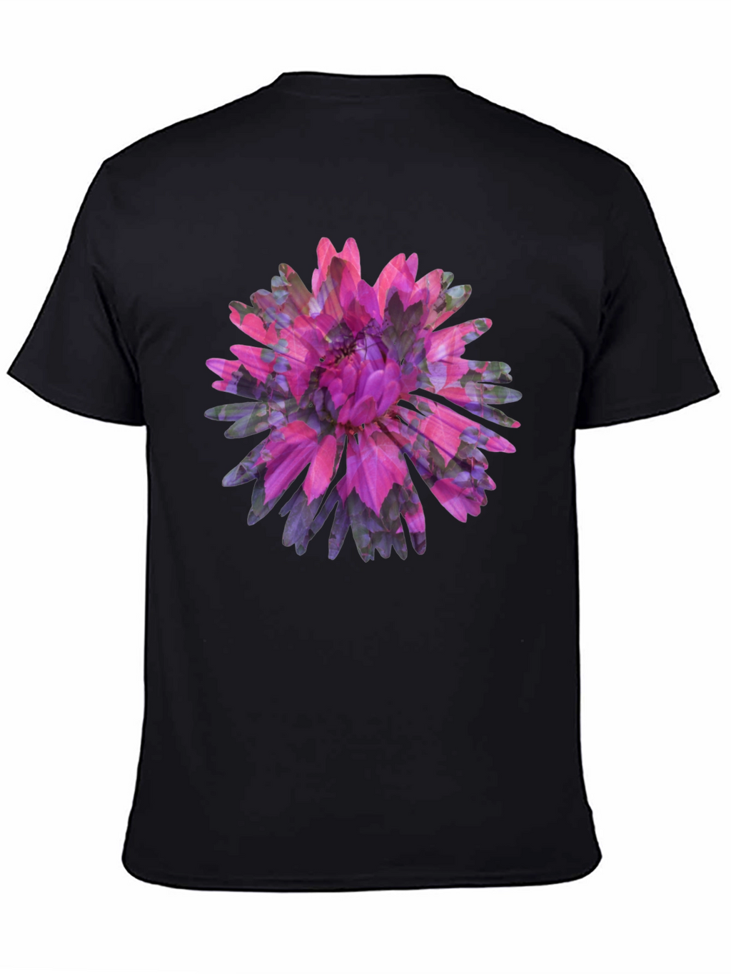Floral Print Black Tee