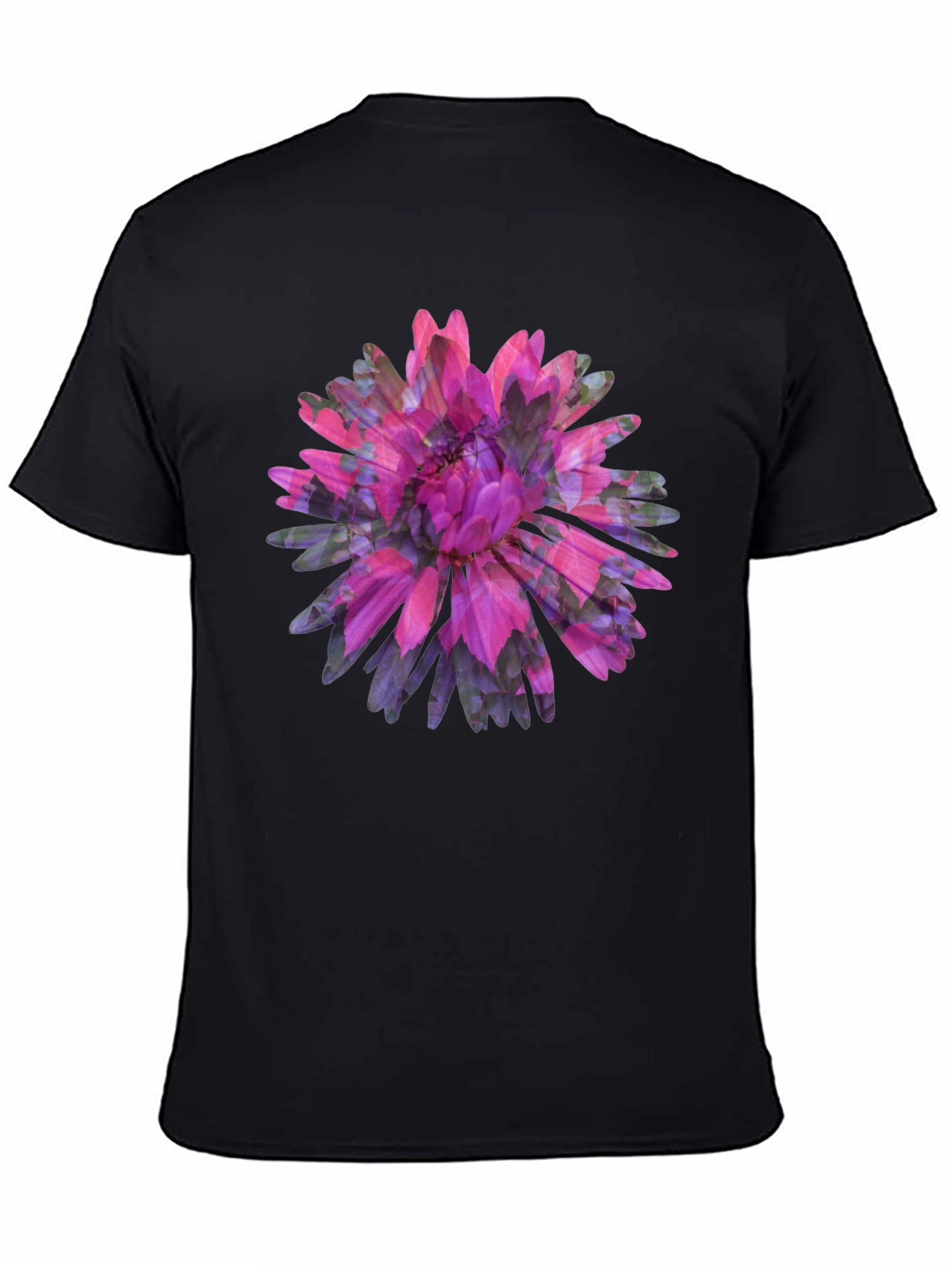 Floral Print Black Tee