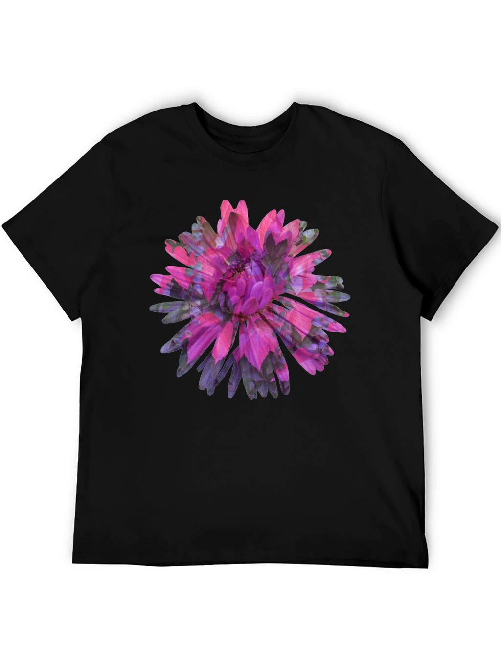 Floral Print Black Tee