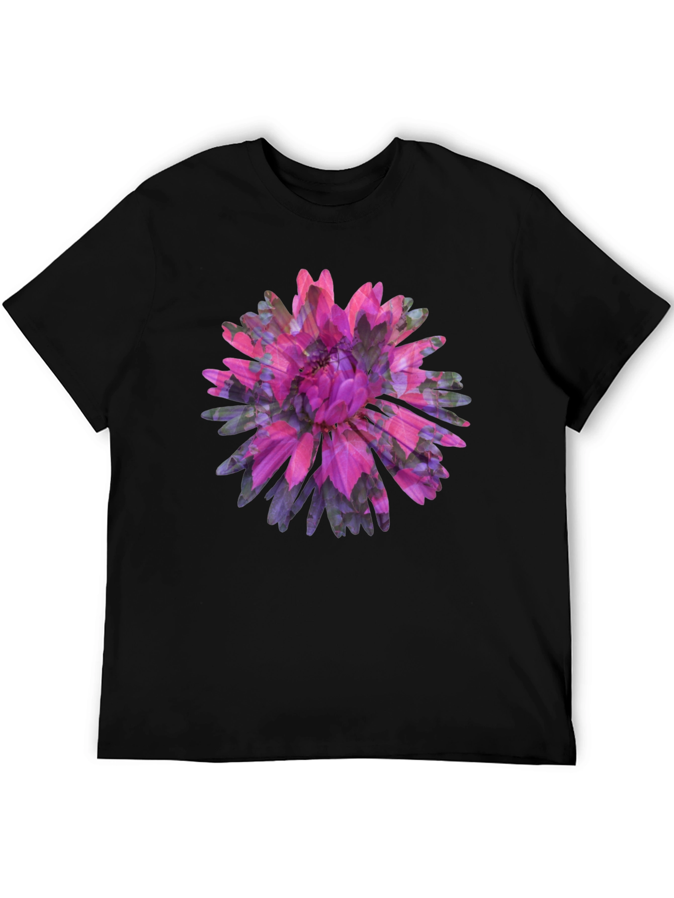 Floral Print Black Tee