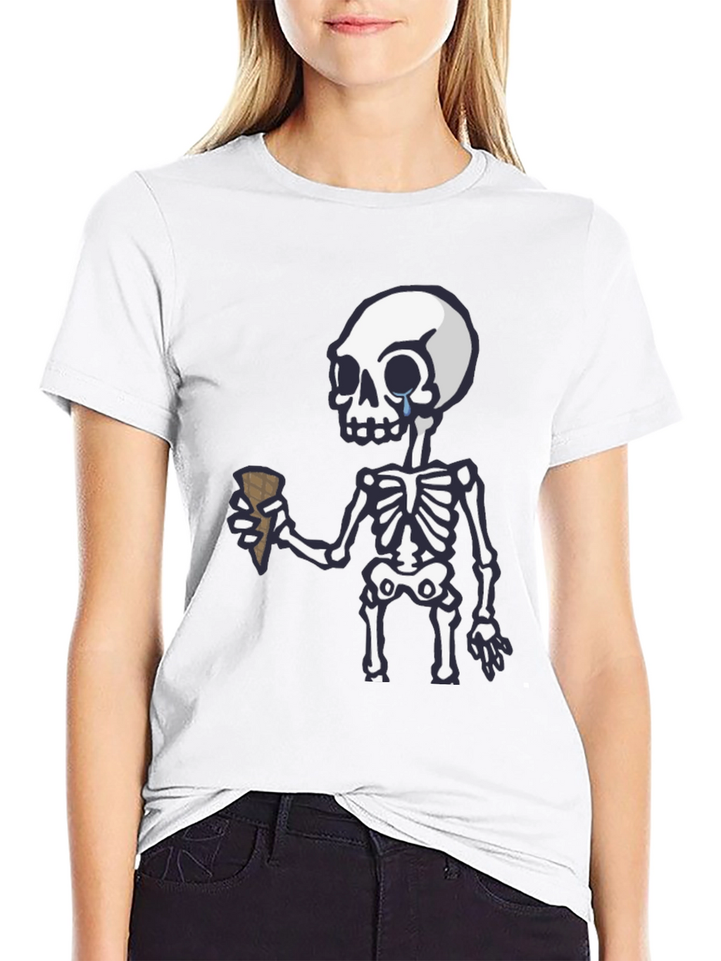 Crying Skeleton Ice Cream T-Shirt