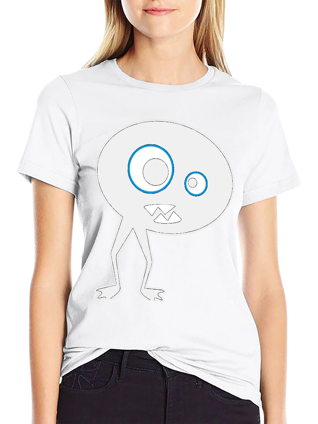 Funky Monster Graphic Tee - Black Cotton Blend Shirt