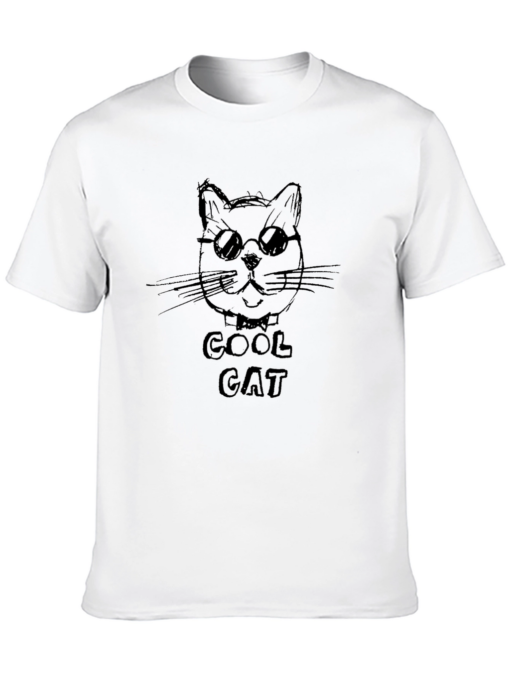 Cool Cat Graphic Tee - Black Casual Shirt