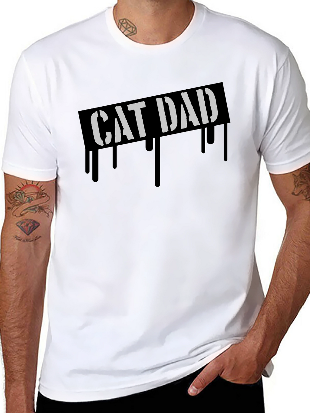 Cat Dad Graphic Tee - Cool Fathers Day Gift