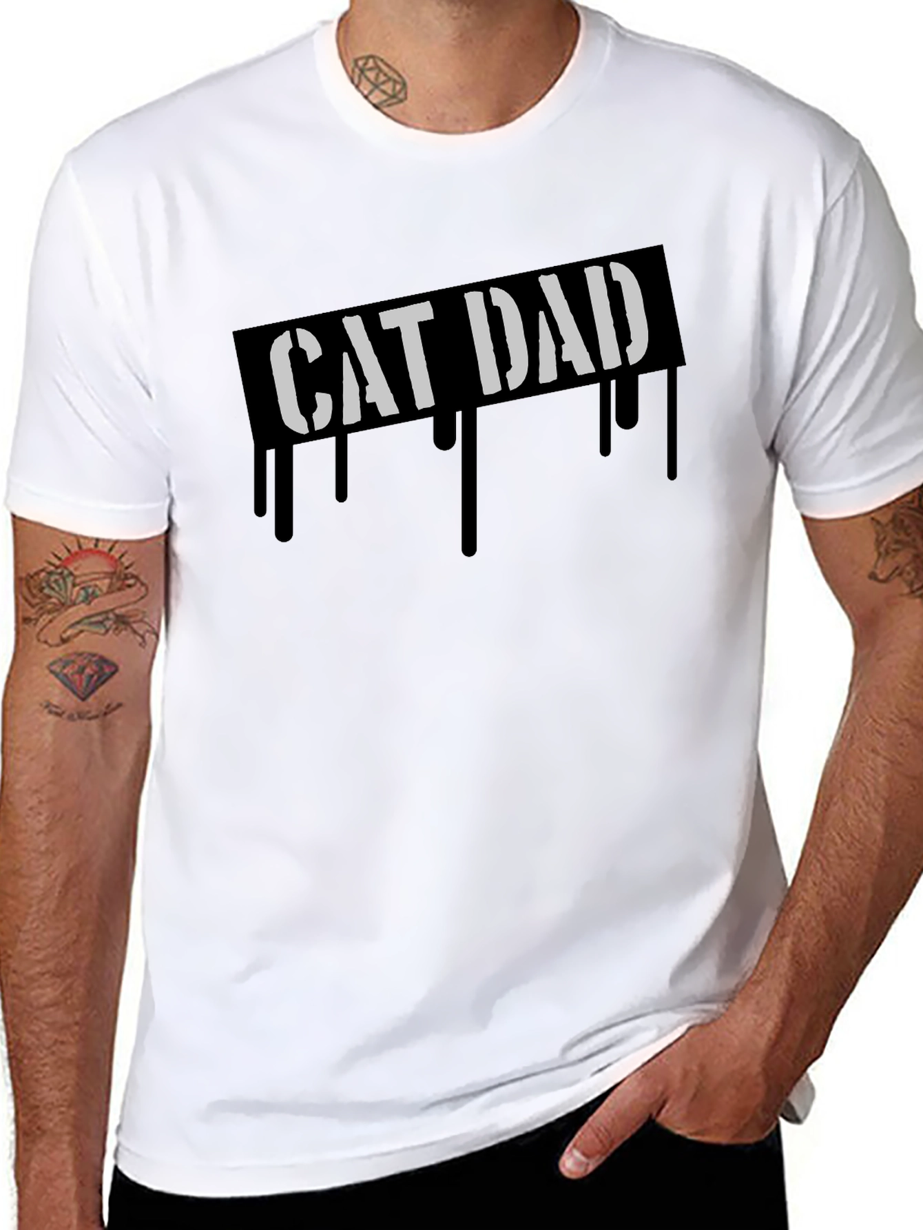 Cat Dad Graphic Tee - Cool Fathers Day Gift