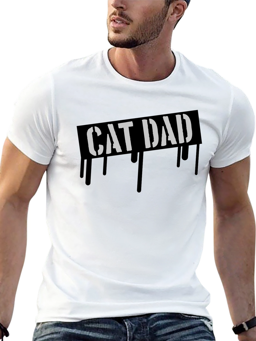 Cat Dad Graphic Tee - Cool Fathers Day Gift