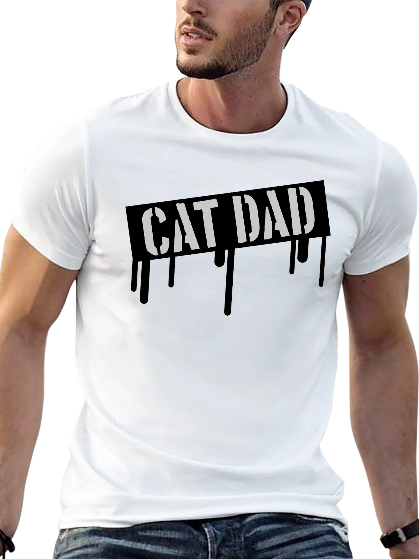 Cat Dad Graphic Tee - Cool Fathers Day Gift