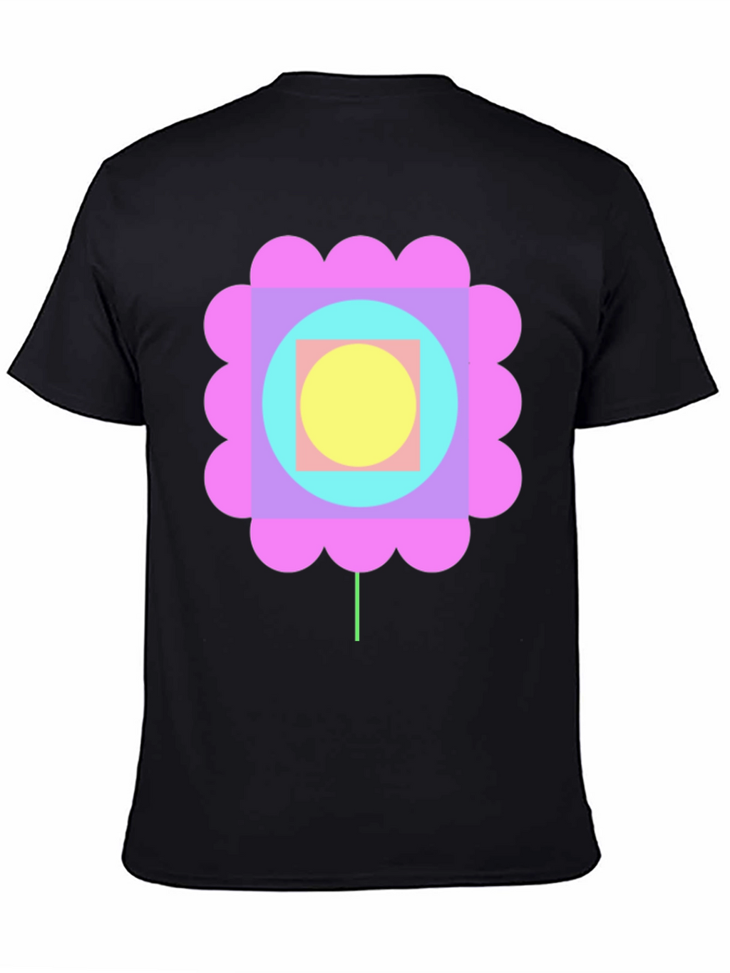 Retro Geometric Flower Graphic Tee
