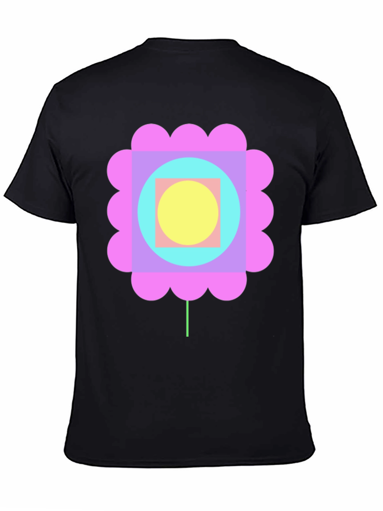 Retro Geometric Flower Graphic Tee