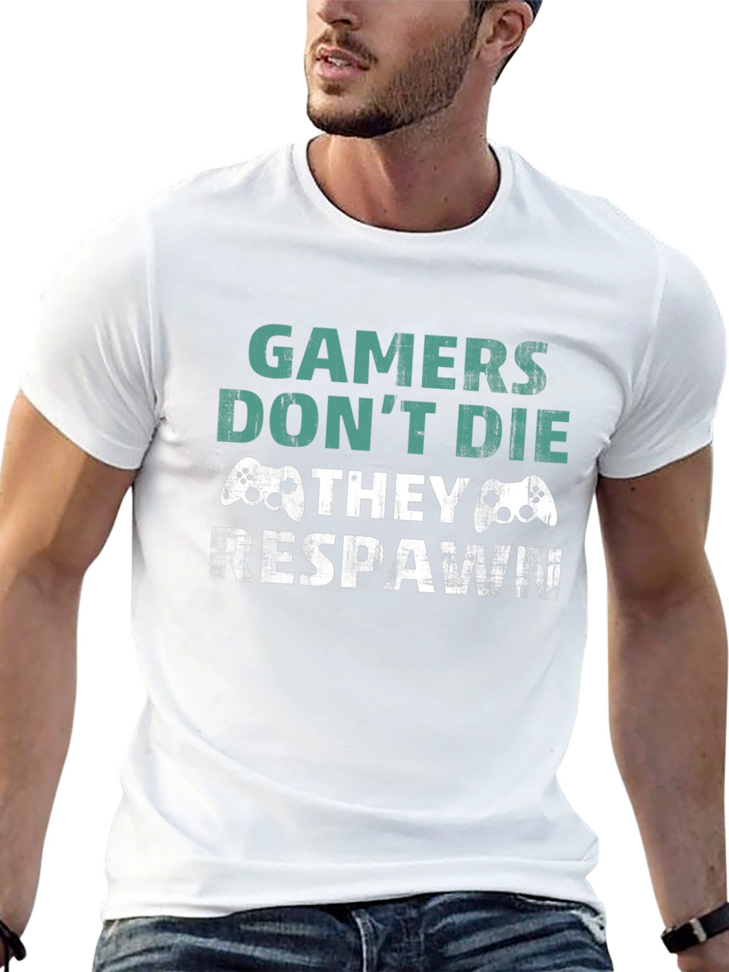 Gamer Respawn Graphic T-Shirt - Black