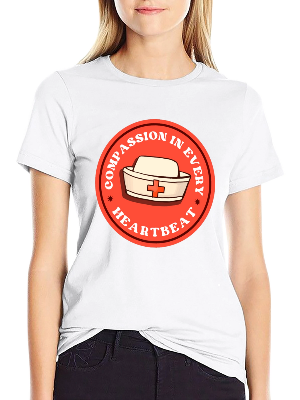 Compassion in Every Heartbeat Nurse T-Shirt