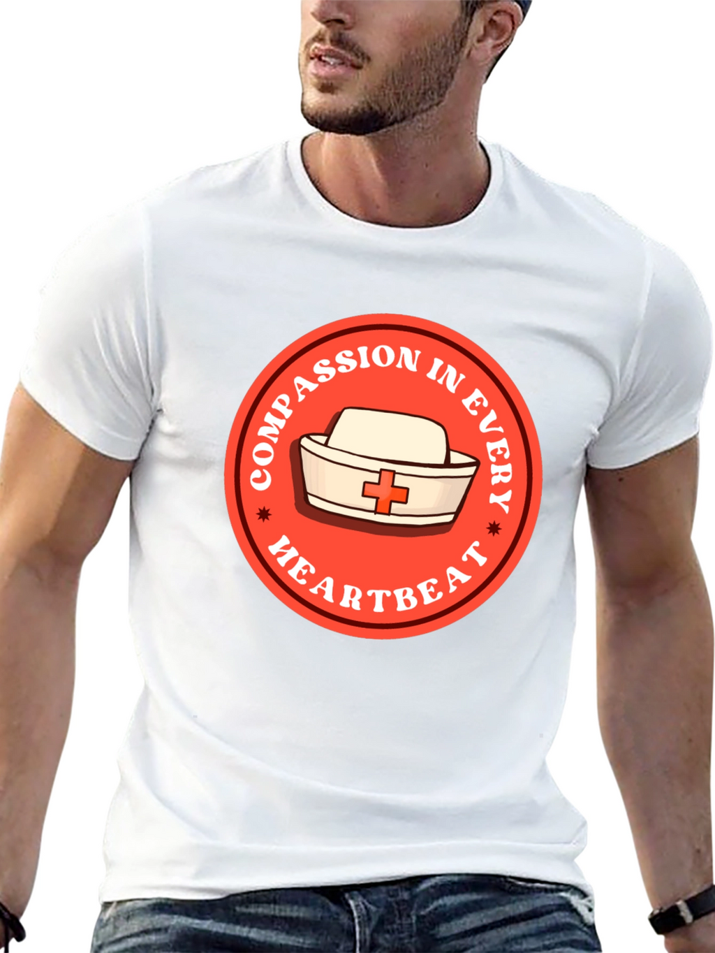 Compassion in Every Heartbeat Nurse T-Shirt