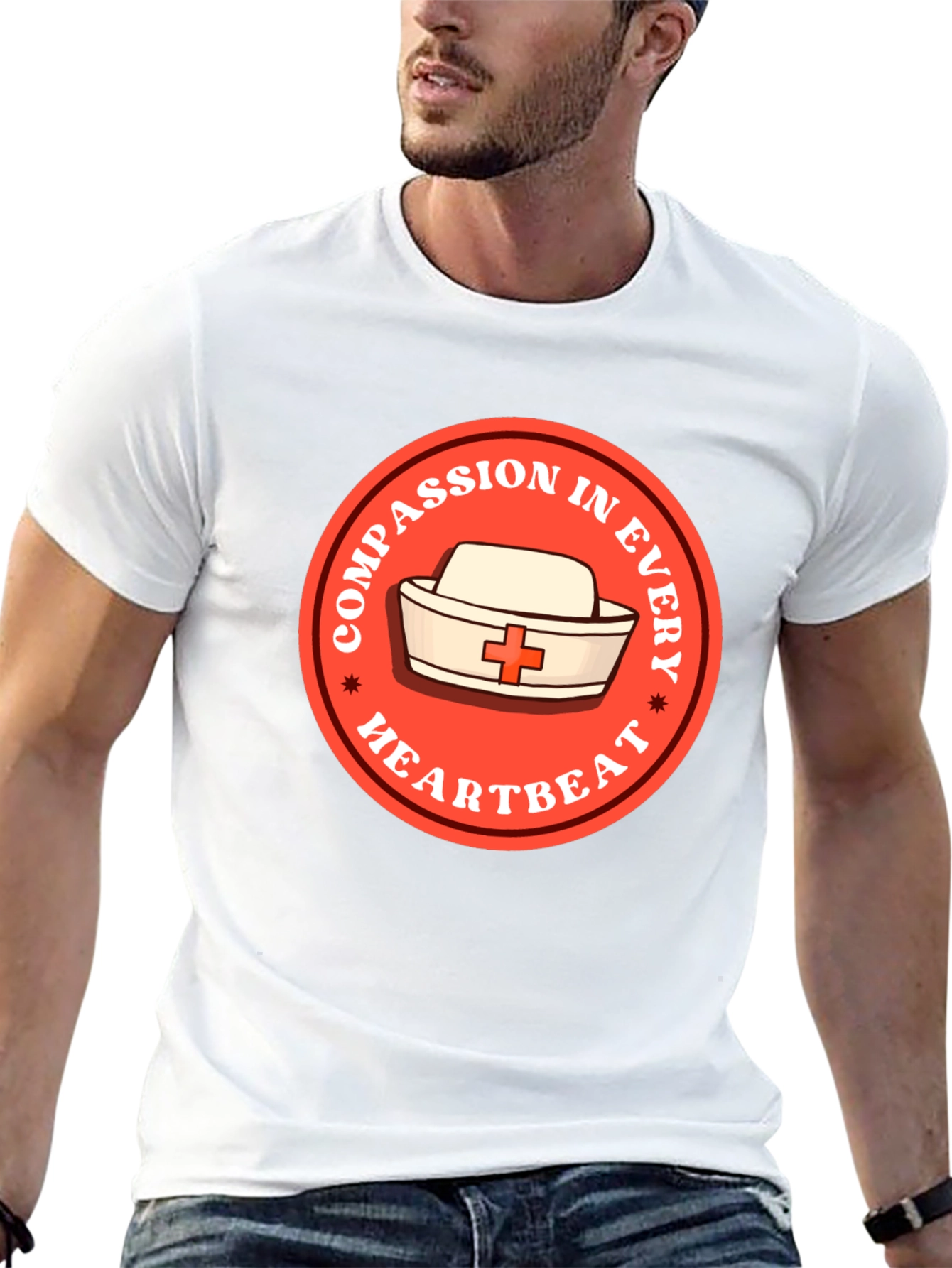 Compassion in Every Heartbeat Nurse T-Shirt
