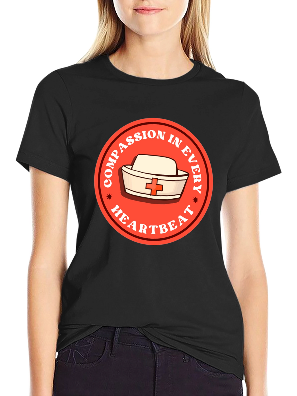 Compassion in Every Heartbeat Nurse T-Shirt