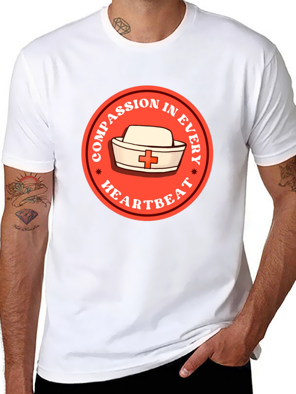 Compassion in Every Heartbeat Nurse T-Shirt