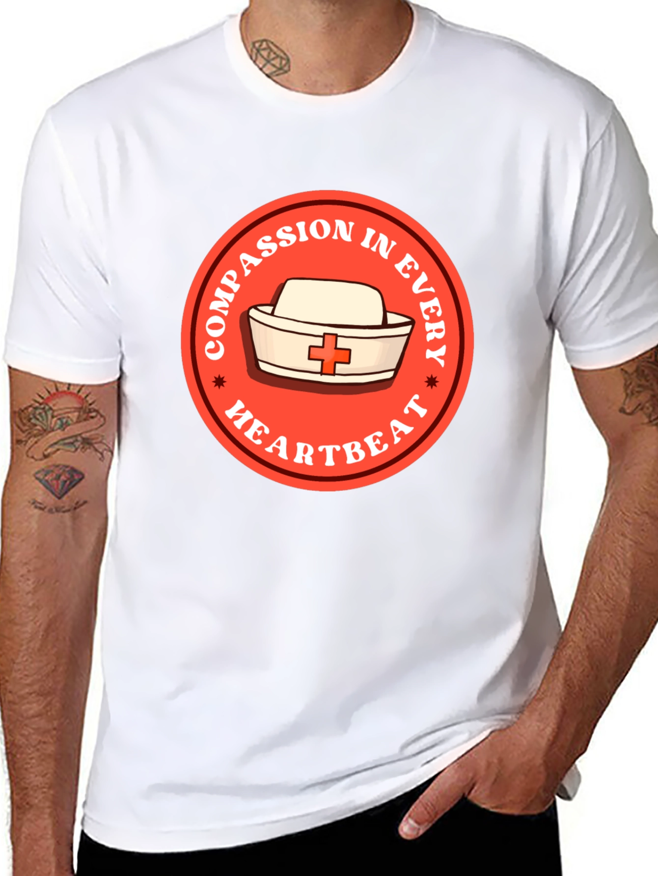 Compassion in Every Heartbeat Nurse T-Shirt