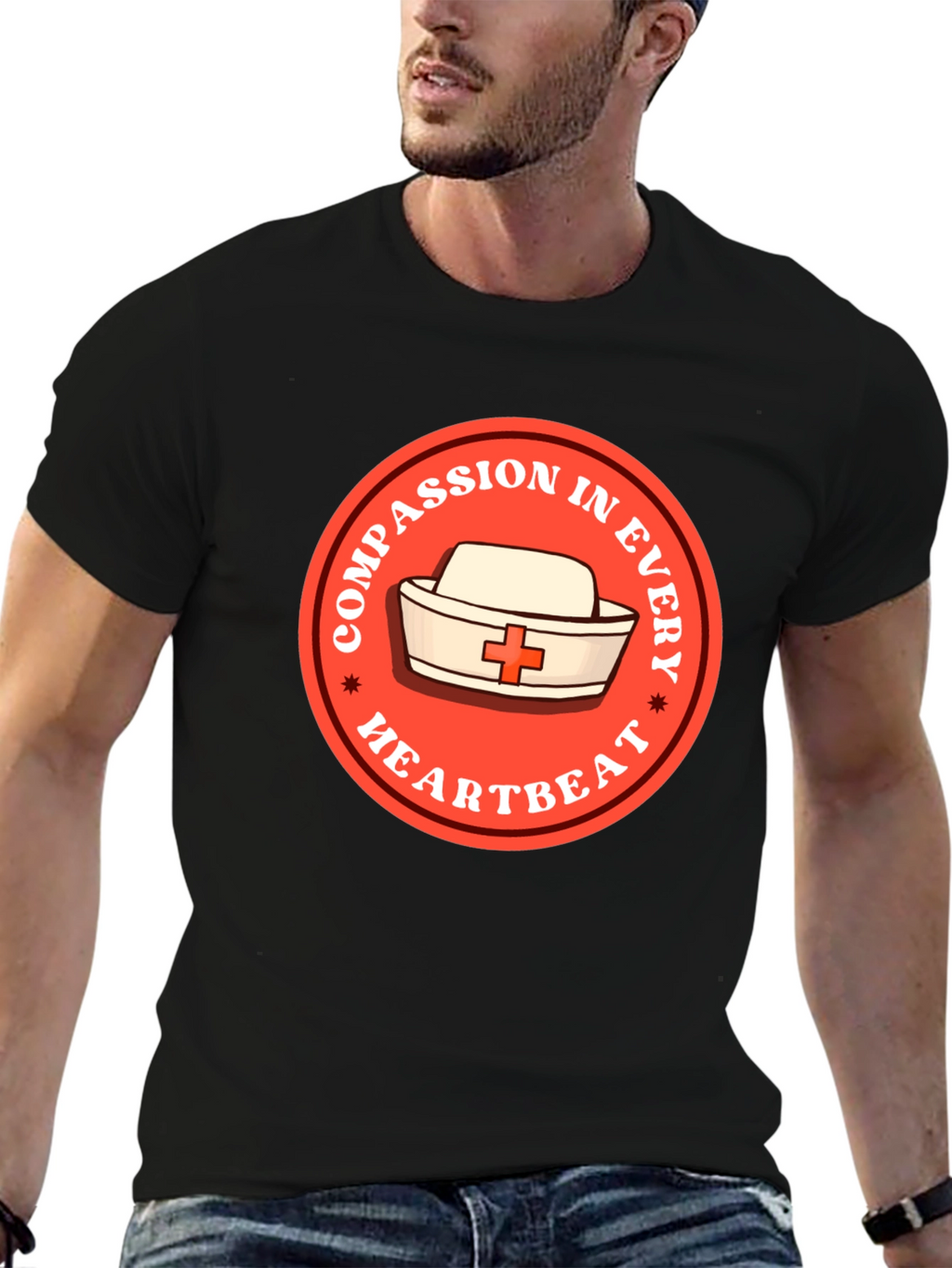 Compassion in Every Heartbeat Nurse T-Shirt