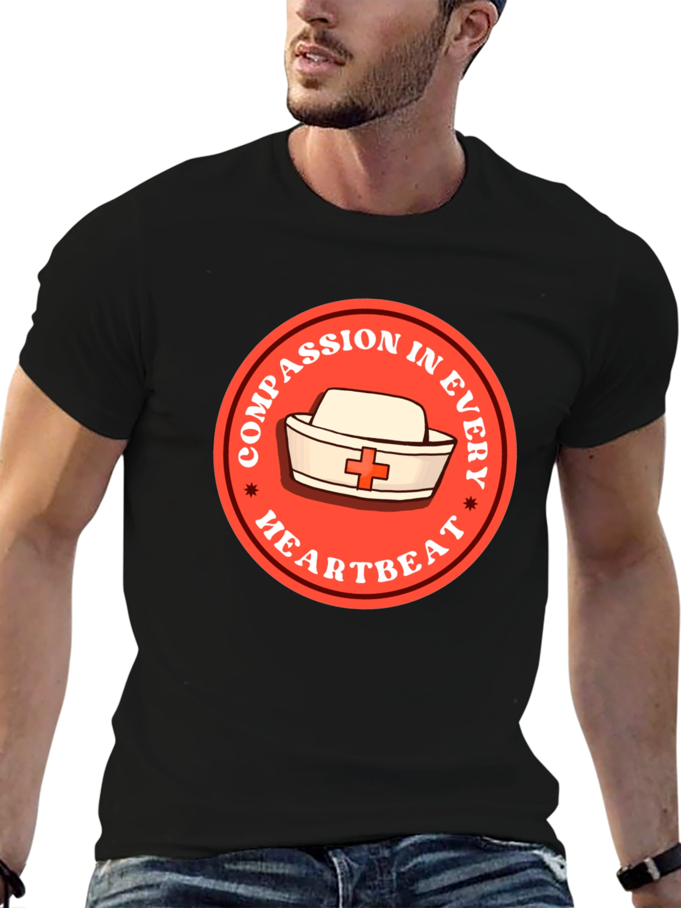 Compassion in Every Heartbeat Nurse T-Shirt
