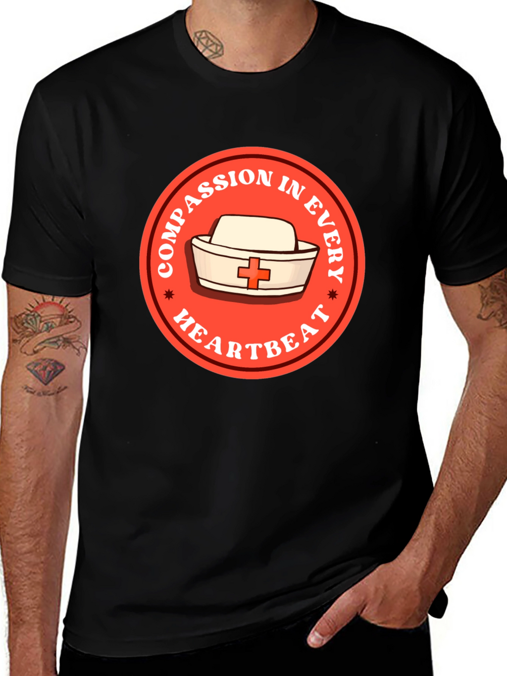Compassion in Every Heartbeat Nurse T-Shirt