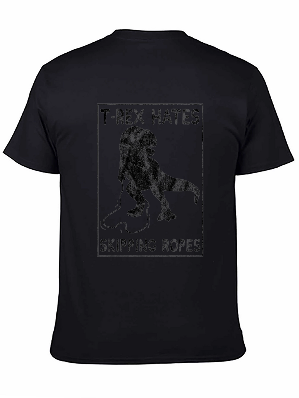 T-Rex Hates Skipping Ropes Black Graphic T-Shirt