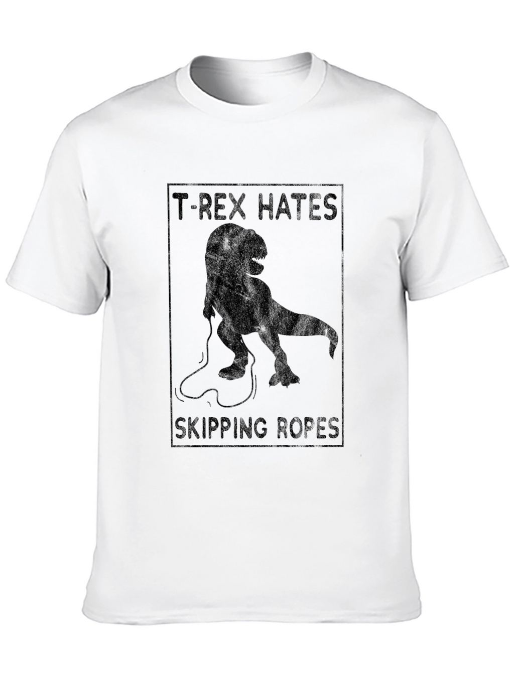 T-Rex Hates Skipping Ropes Black Graphic T-Shirt