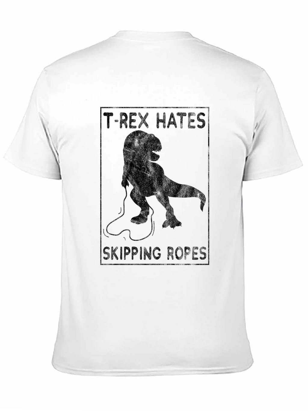 T-Rex Hates Skipping Ropes Black Graphic T-Shirt