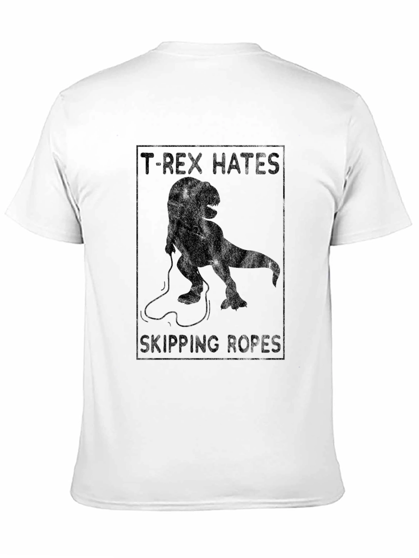 T-Rex Hates Skipping Ropes Black Graphic T-Shirt