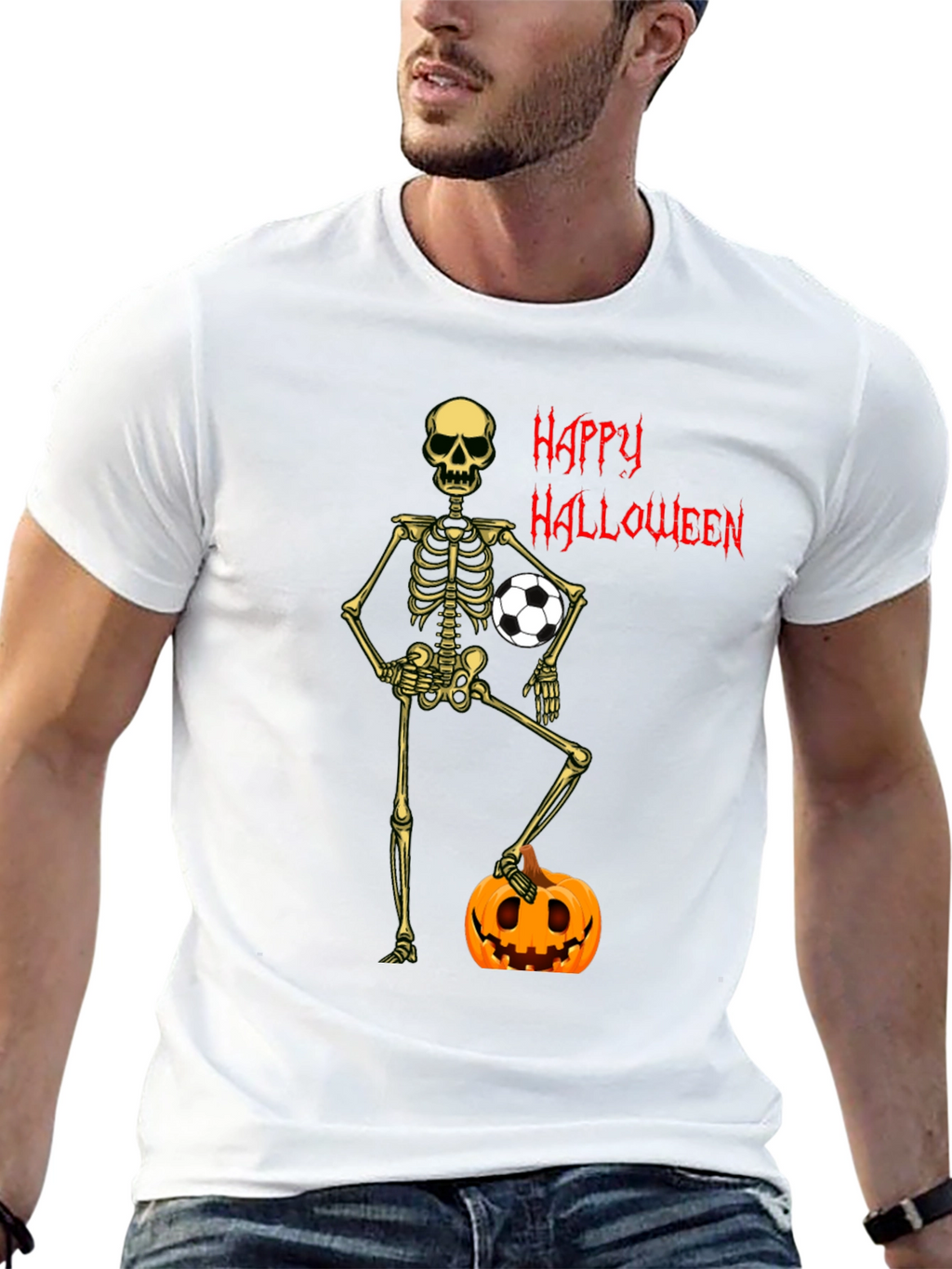 Skeleton Soccer Halloween T-Shirt