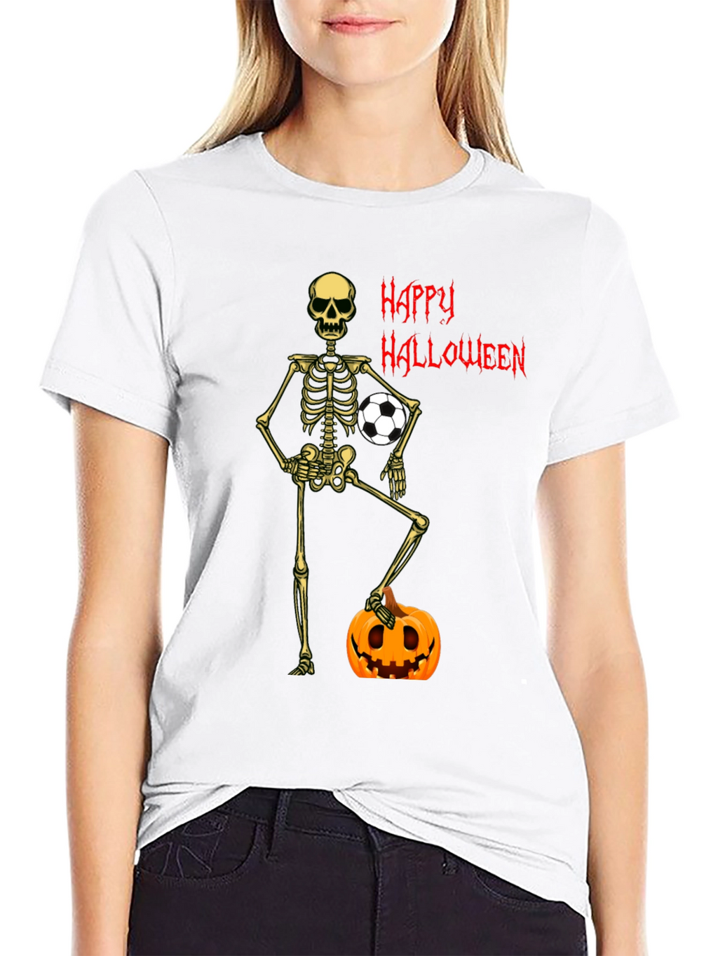 Skeleton Soccer Halloween T-Shirt