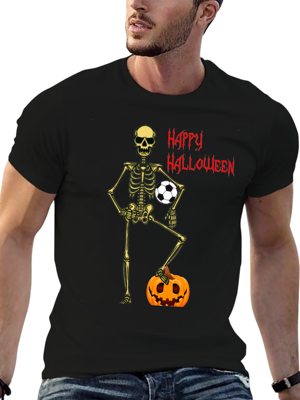 Skeleton Soccer Halloween T-Shirt
