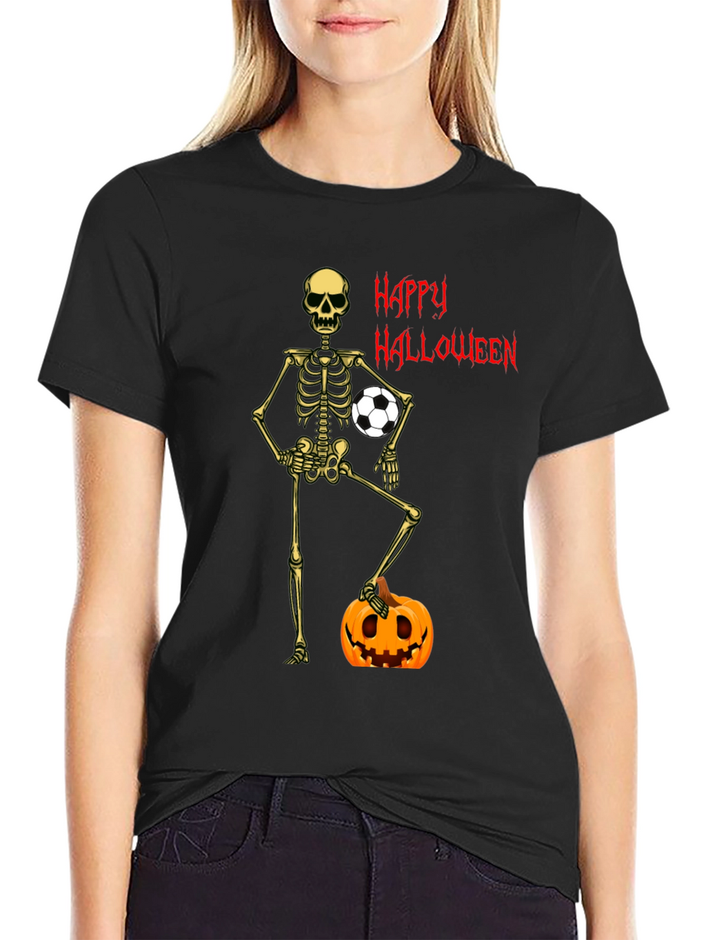 Skeleton Soccer Halloween T-Shirt