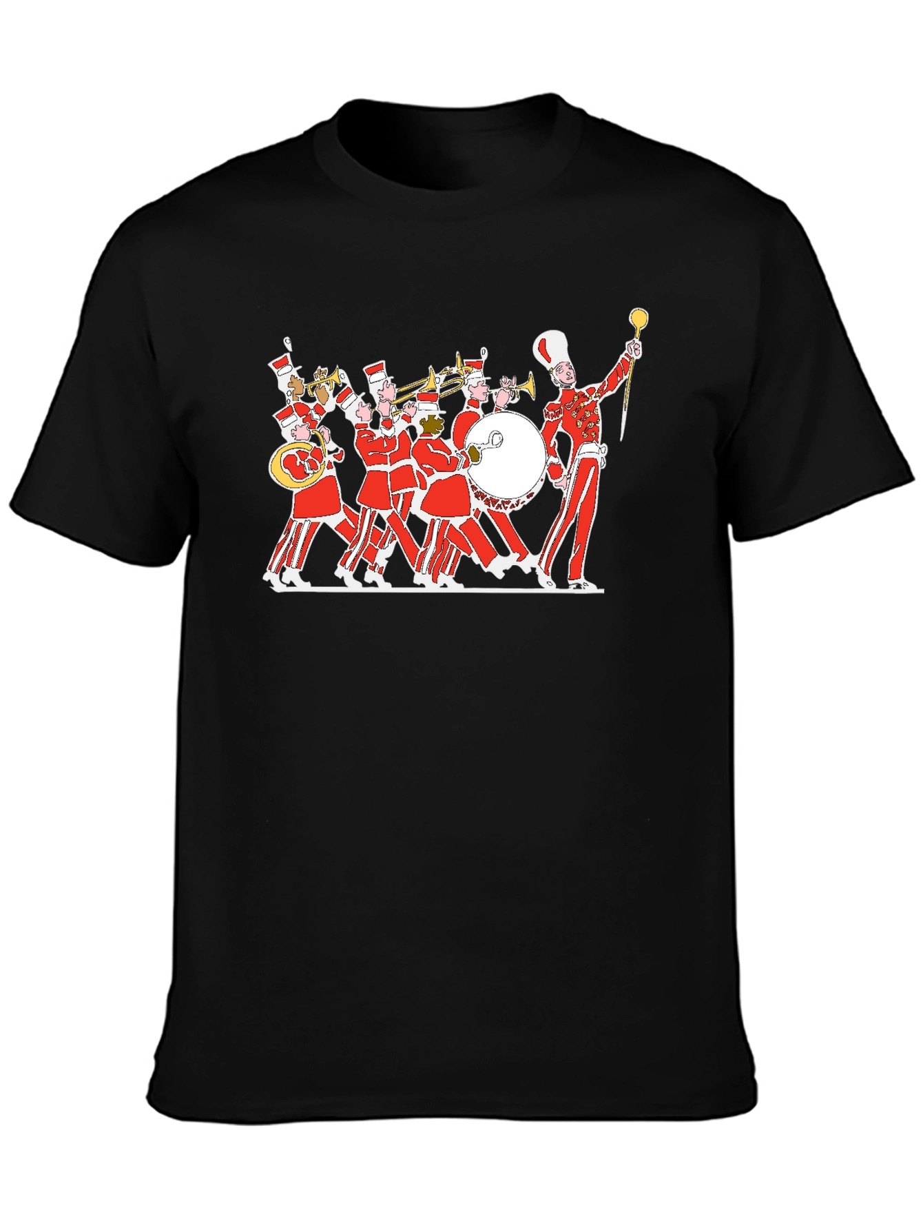Marching Band Graphic Tee - Black Cotton T-Shirt