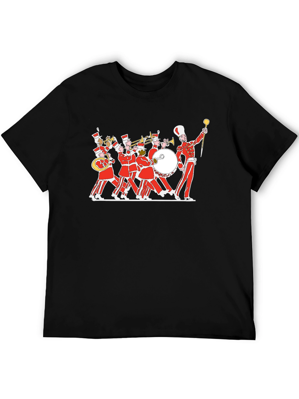 Marching Band Graphic Tee - Black Cotton T-Shirt