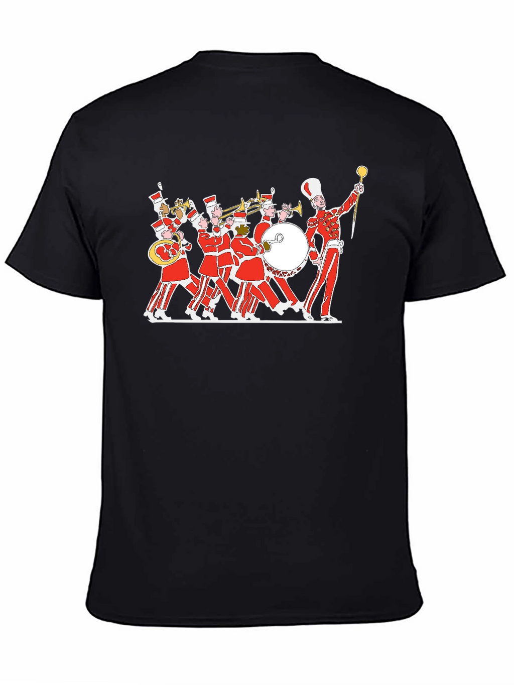 Marching Band Graphic Tee - Black Cotton T-Shirt