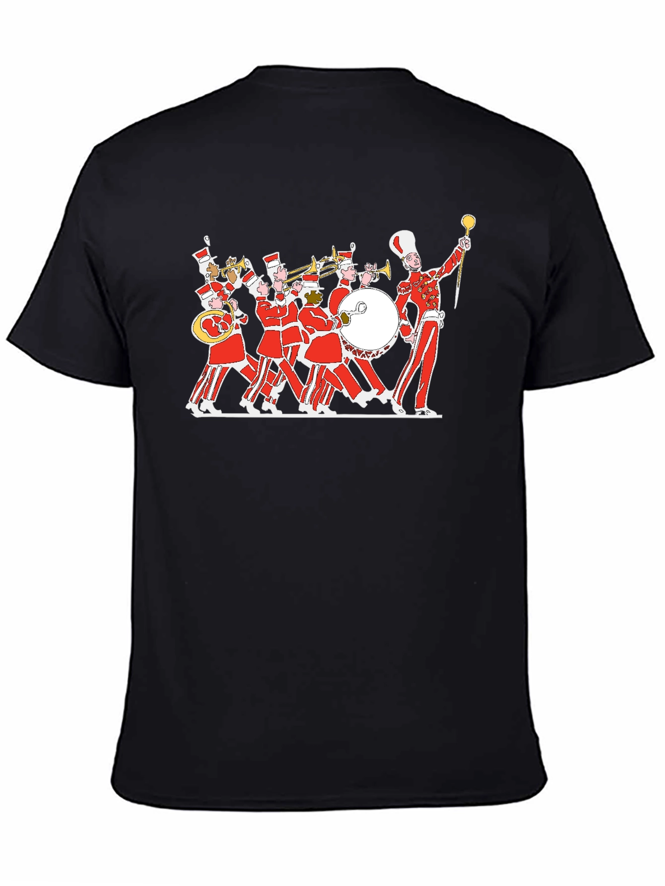 Marching Band Graphic Tee - Black Cotton T-Shirt