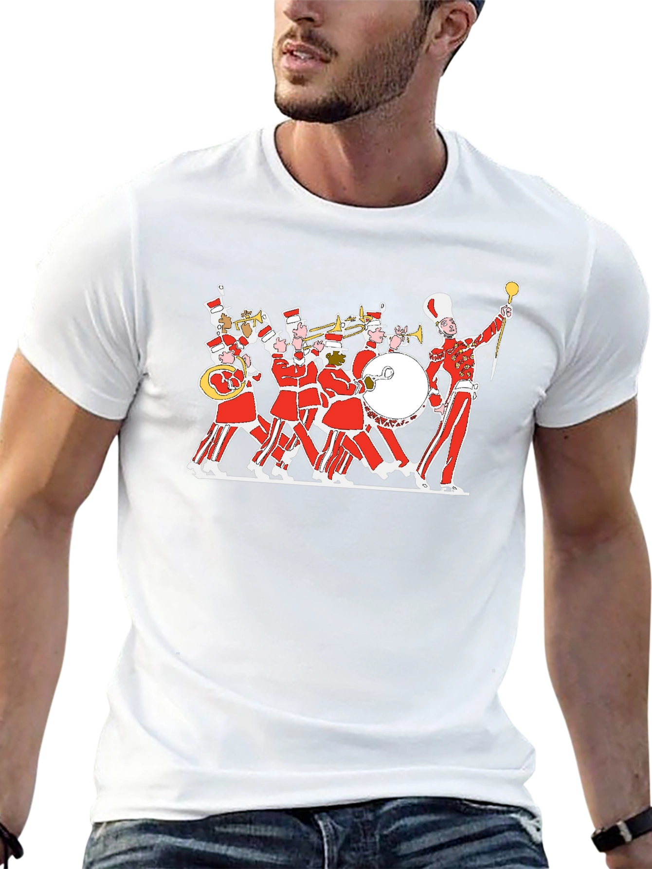 Marching Band Graphic Tee - Black Cotton T-Shirt