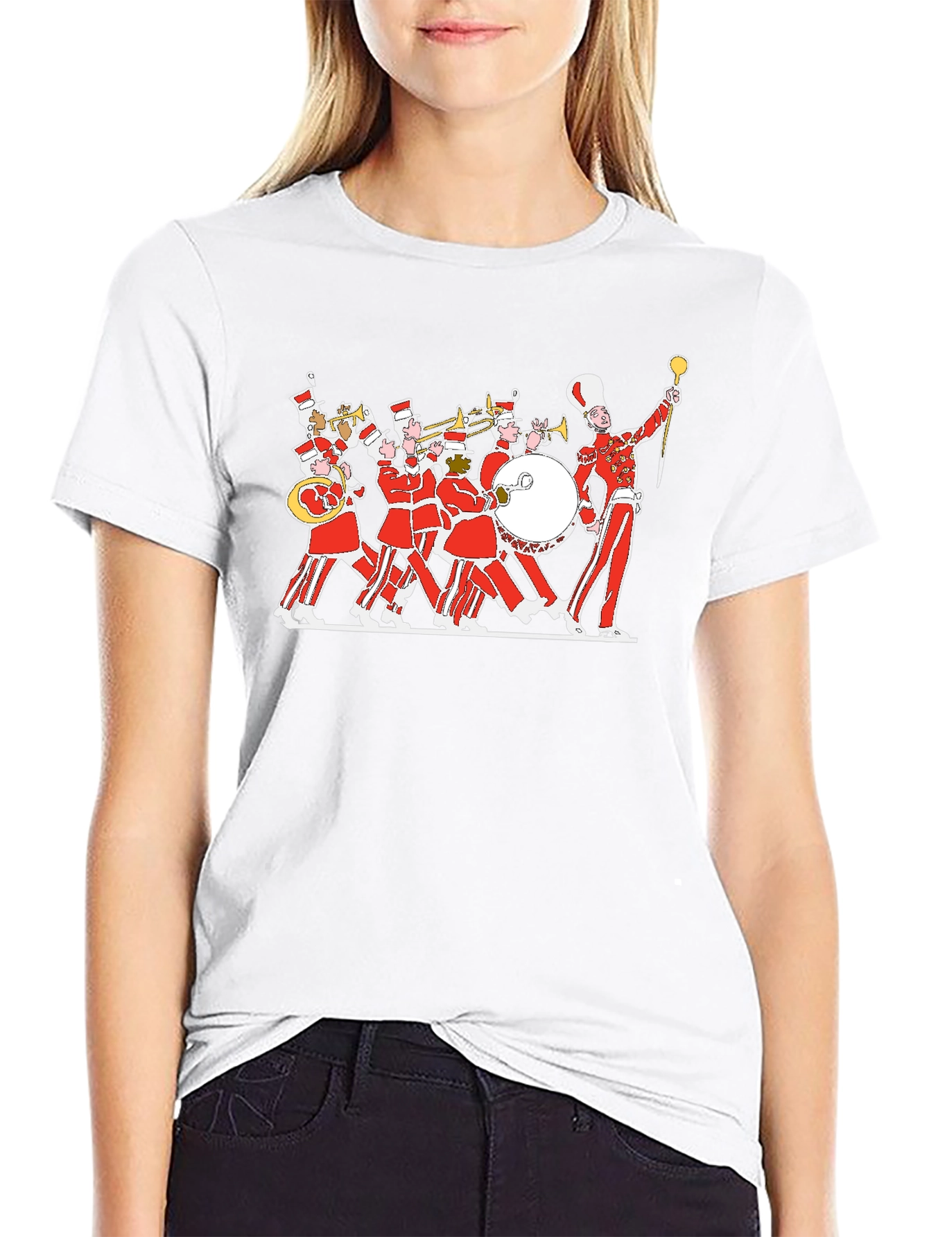 Marching Band Graphic Tee - Black Cotton T-Shirt