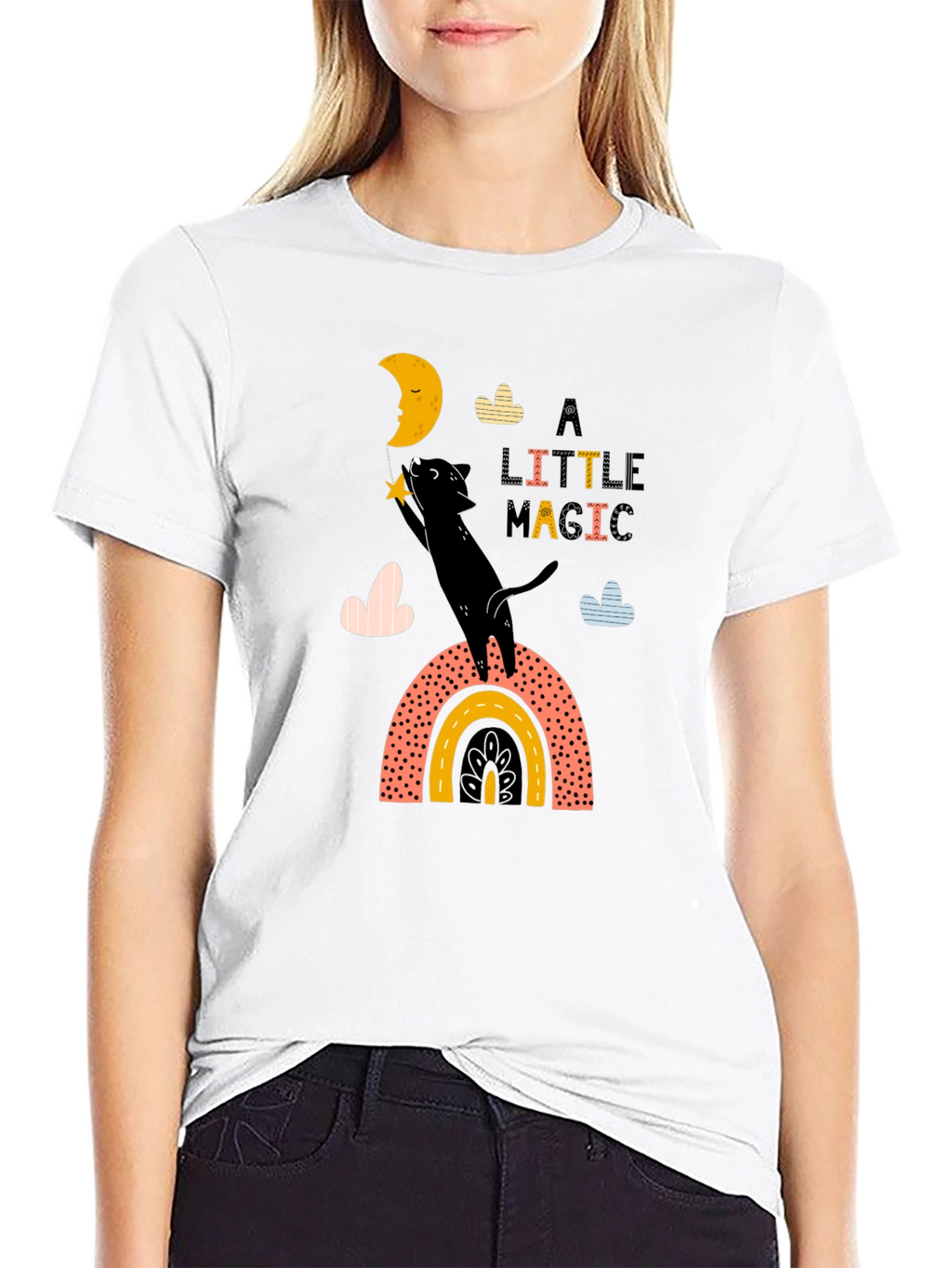 Magical Moon Cat Graphic Tee